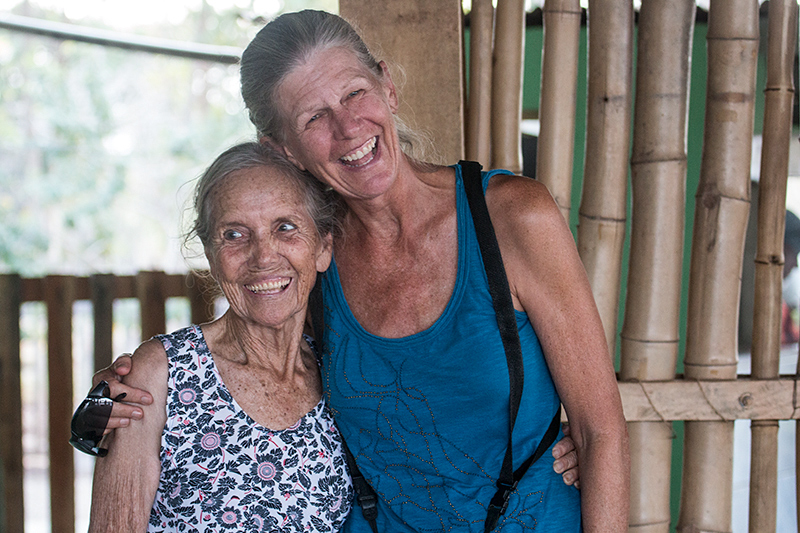 Joan and "Friend" at a Roadside Stand on the Road to Pousada Penhasco, Brazil