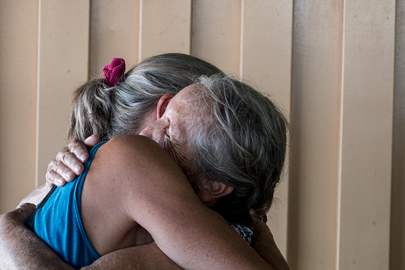 Joan and "Friend" at a Roadside Stand on the Road to Pousada Penhasco, Brazil