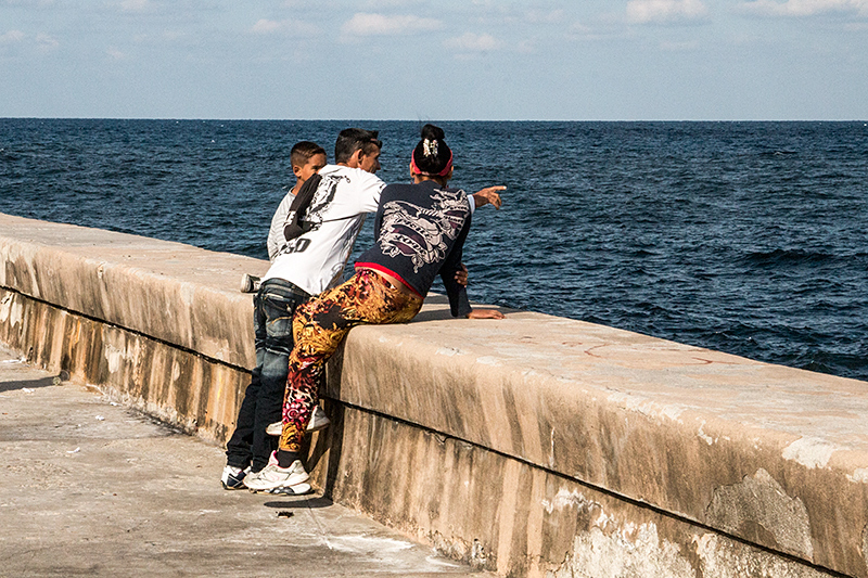 At the Malec�n, Havana, Cuba
