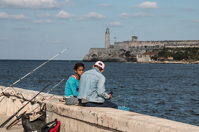 At the Malec�n, Havana, Cuba